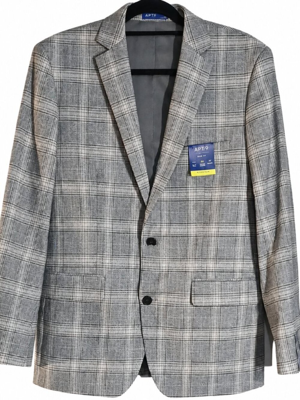 NEW mens size 40R sports coat "Slim Fit Wrinkle Resistant" plaid Classic Blazer